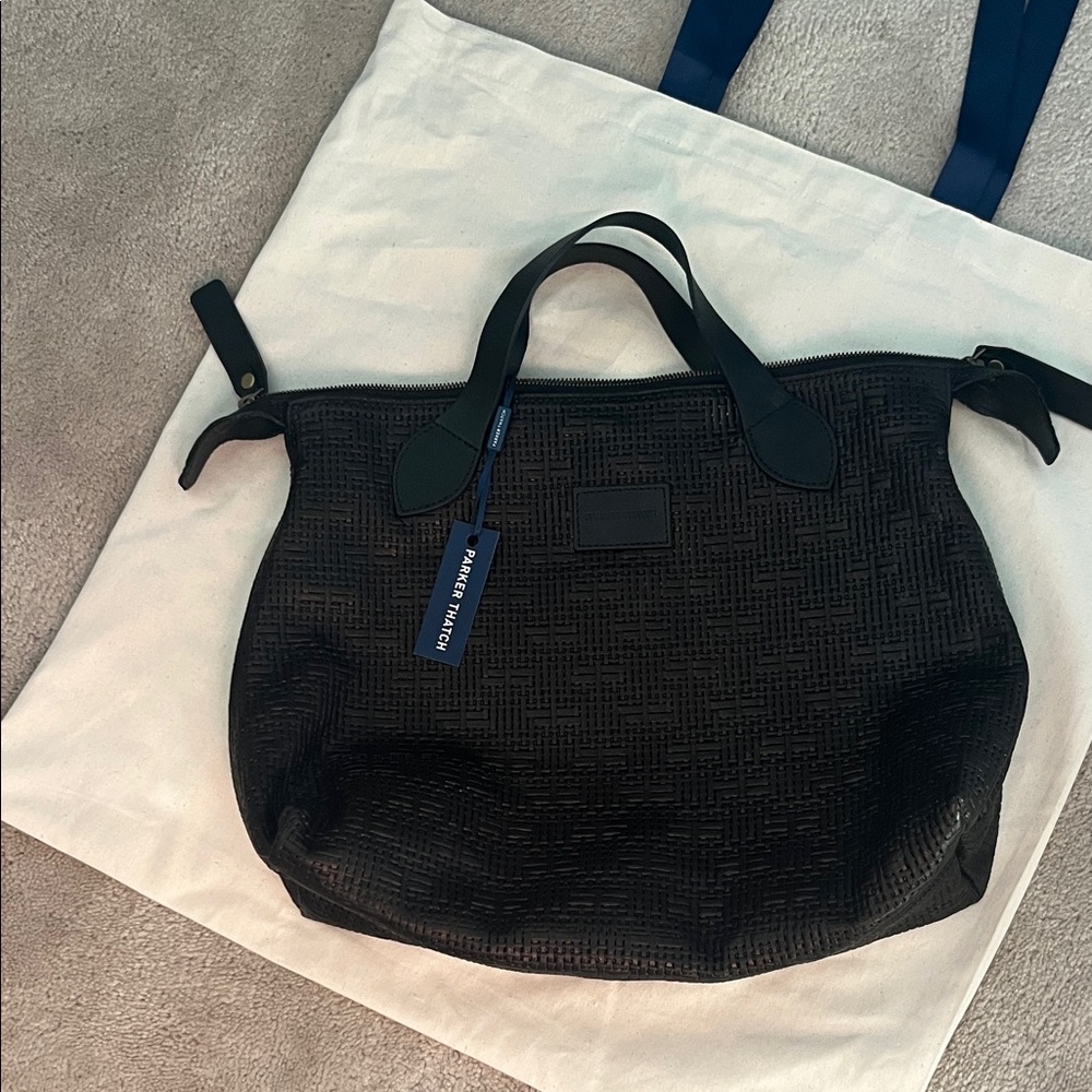 NWT Charlie black basket weave bag
